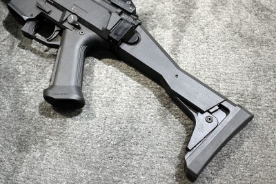 The new side-folding stocks. 