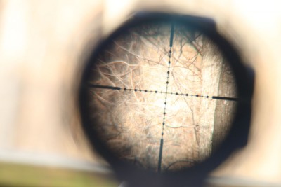 The Mil=Dot reticle of the Nikko Sterling. 