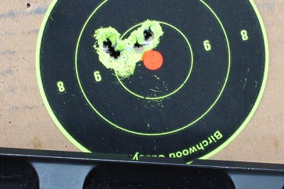 Clean gun, 25 yards. 