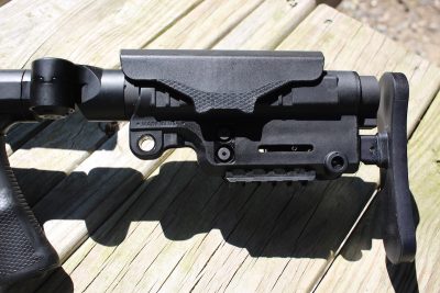 The A*B Arms Urban Sniper Stock is fully adjustable and extremely comfortable. 