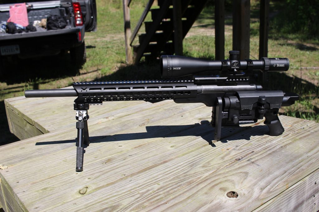 The 20” barreled rifle is very compact measuring under 30” with the stock folded 