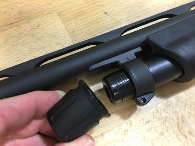 Here's how complicated the takedown procedure is: unscrew the magazine tube cap.