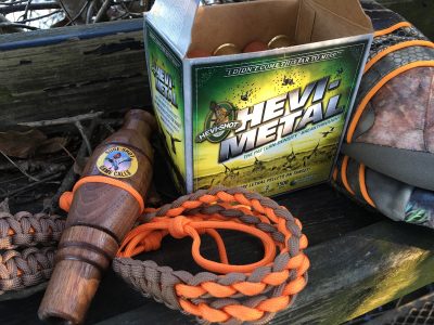 The author used a Sure Shot Triple Reed duck call as well as Hevi-Shot Hevi-Metal shells.