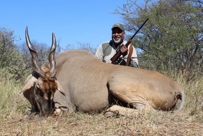 The author was able to take this impressive Eland, a massive blue-grey coated, spiral-horned antelope.