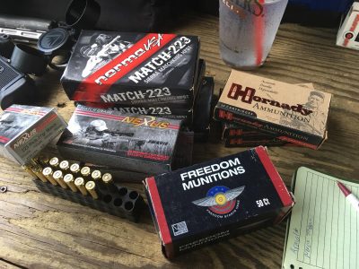 For accuracy, velocity, and function testing, I used a variety of factory ammo and plenty of my own handloaded 55-grain plinking ammo.