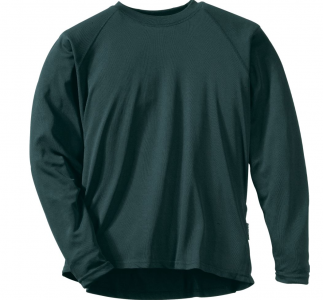 One of the author's favorites for really cold weather is Cabela’s MTP Heavyweight Crew, made of a fleeced polyester that is super warm and super comfortable. 