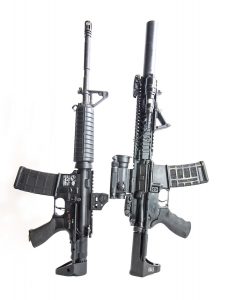 The M7A1 PDW stock (left) and the Tomahawk (right) from Troy Industries give you some great options for micro-sizing your AR.