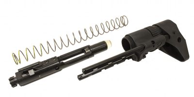 the M7A1 PDW stock has a shortened proprietary bolt carrier as part of the system.