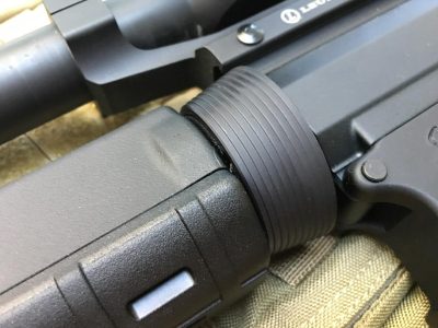 The handguard mounts with the standard delta ring, so it's not a free-floated system. 