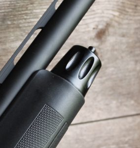 The forend is knurled to allow quick and easy for removal and gun disassembly in the field or on the bench. It comes with a front sling attachment already built in.