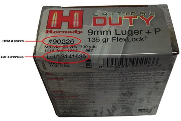 Hornady issues recall on 9mm Critical Duty ammo
