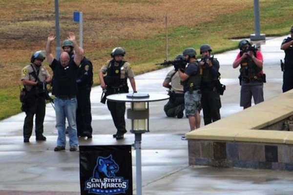 California campus locked down over umbrella mishap