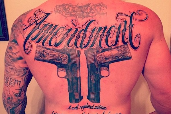 Country Music Star Shows Reverence for 2A with Back Tatt