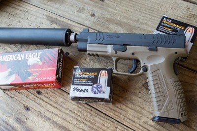 Both of these 9mm loads are perfect for suppressor use. American Eagle's 147 grain flat point FMJ and Sig Sauer's new 147 grain V-Crown.