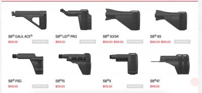 New Line-Up From SB-Tactical--More than a SIG Brace