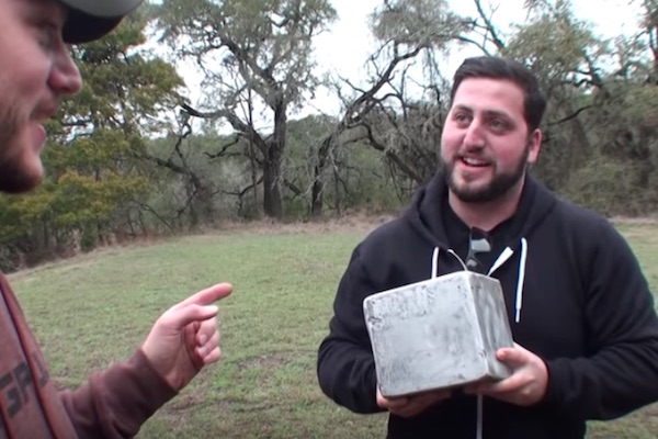 Shooting Various Calibers (.338 Lapua, .50 BMG) at 6-Inch Aluminum Block