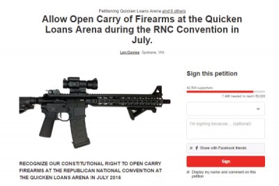 Anti-Gunners Freak Out as Online Petition Calling for Open Carry at GOP Convention Exceeds 42K