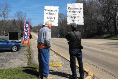 Three-Man Protest Seeks to Bring Down Gun Industry