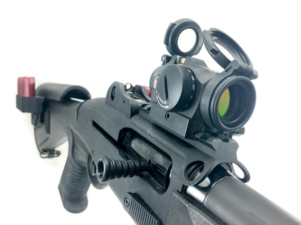 If I removed everything else for reliability or weight reasons, the Aimpoint Micro H-2 is the one component that would stay. It great for slugs but surprisingly useful for buckshot as well.