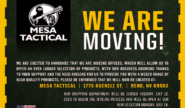 Citing New Cali Gun Laws, Mesa Tactical Relocates to Nevada