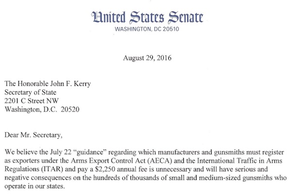 GOP Lawmakers Pen Letter to Stop ITAR Gun Control Targeting Gunsmiths
