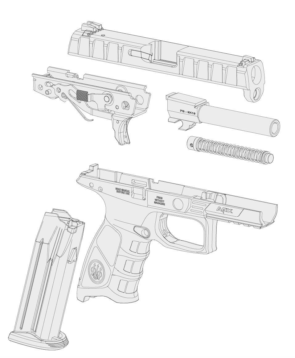 Beretta m9 чертеж