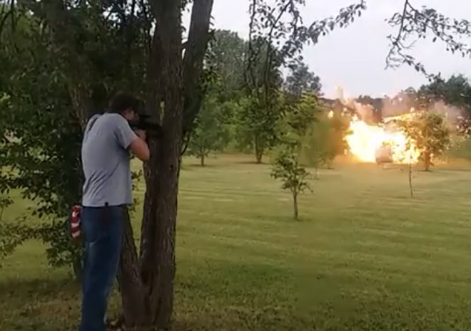 Fridge Door Goes Flying, Almost Hits Man Who Loaded it with Binary Explosive