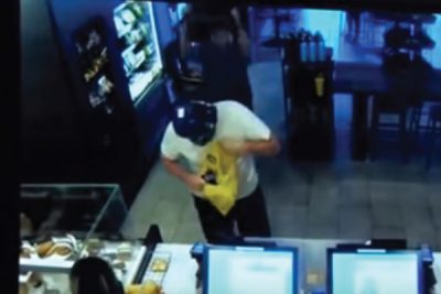 WATCH: Optimus Prime Gets Butt kicked Trying to Rob Fresno Starbucks