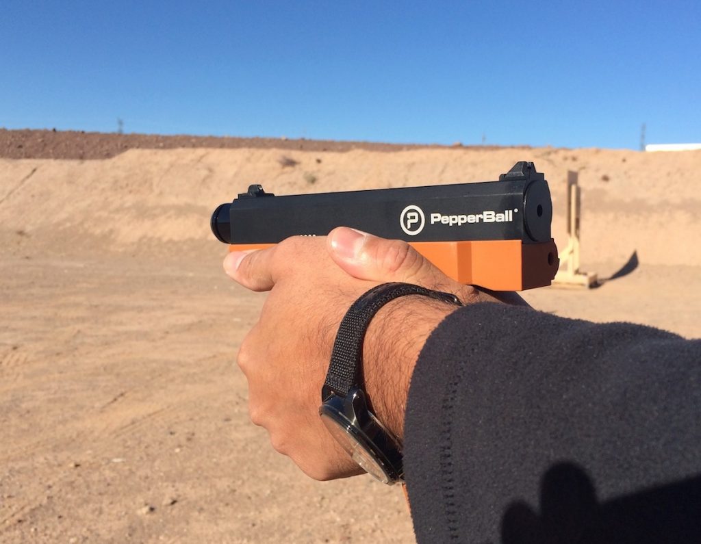 'Snowflake' Removal with Less-Lethal Pepperball Pistol - SHOT Show 2018