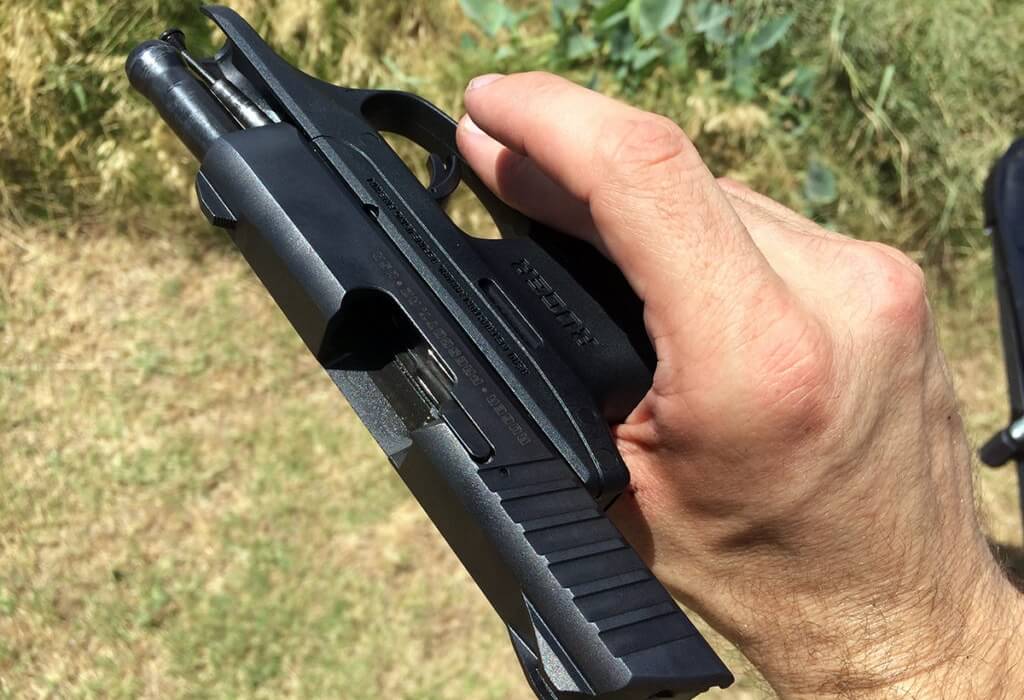 EC9s mags: The magazine can only be released if the shooter isn't obstructing the opposite side of the release button