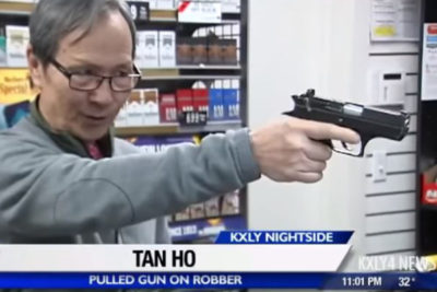Never Bring a Knife to a Gunfight: Armed Minimart Owner Sends Robber Packing