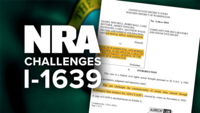 NRA and Second Amendment Foundation File Suit in Washington over I-1639