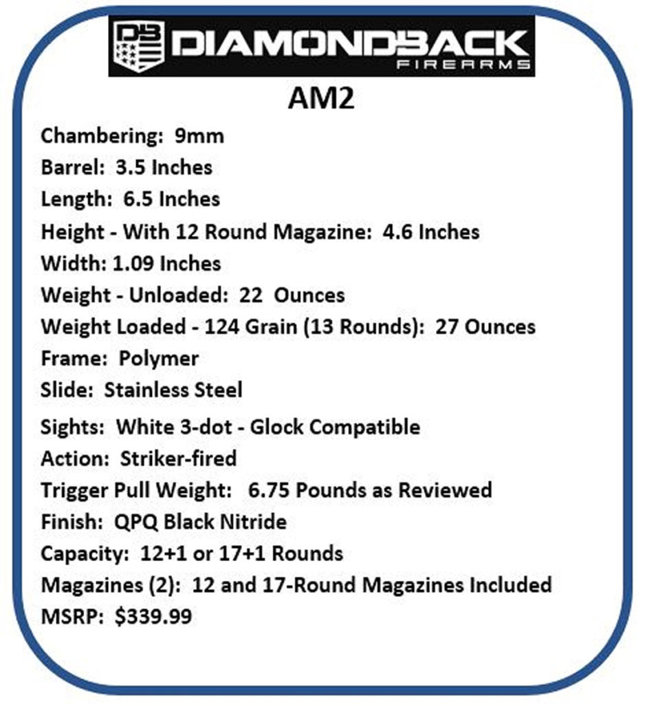 For Waistband or Nightstand - The Double Duty AM2 9mm From Diamondback Firearms