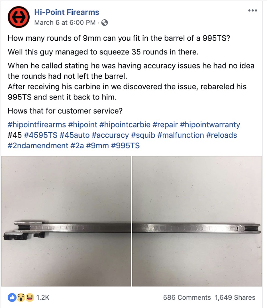 Check Out This Amazing Malfunction - And Top-Shelf Hi-Point Service