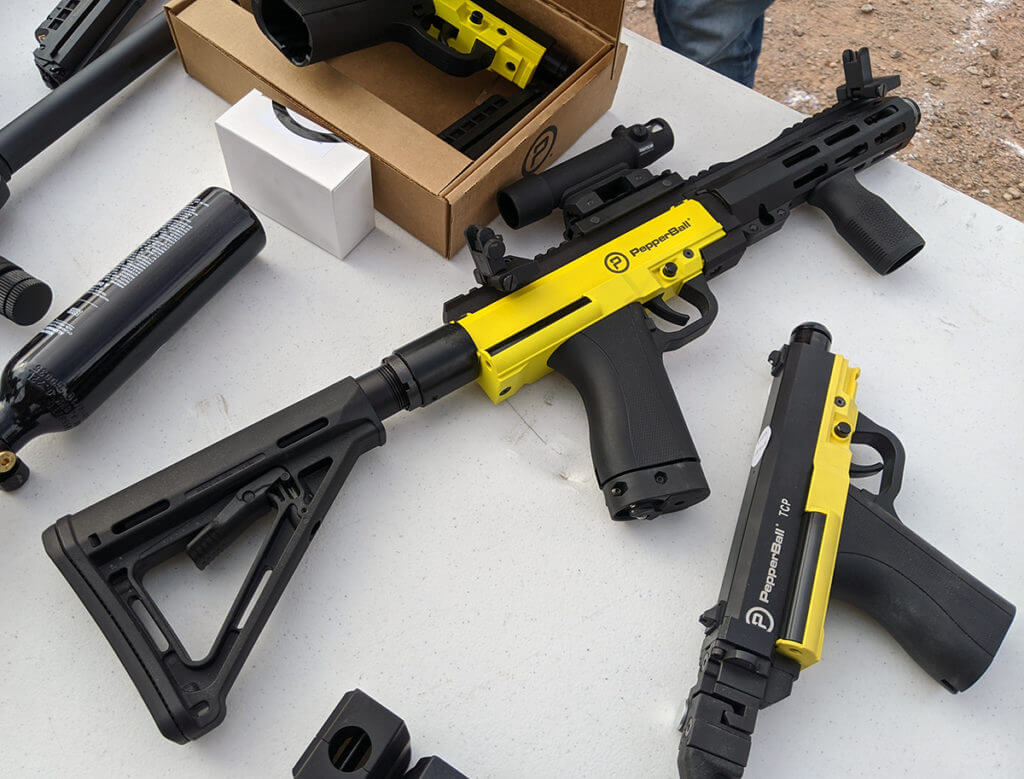 Non-Lethal Pepperball TCP Carbine Makes Hits at 115 Feet 'All Day' – SHOT Show 2020