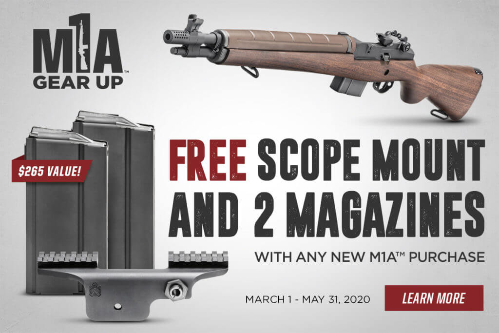 Springfield Armory Offers 2020 M1A Gear Up Promotion: Free Scope Mount, Mags (5 Value!)