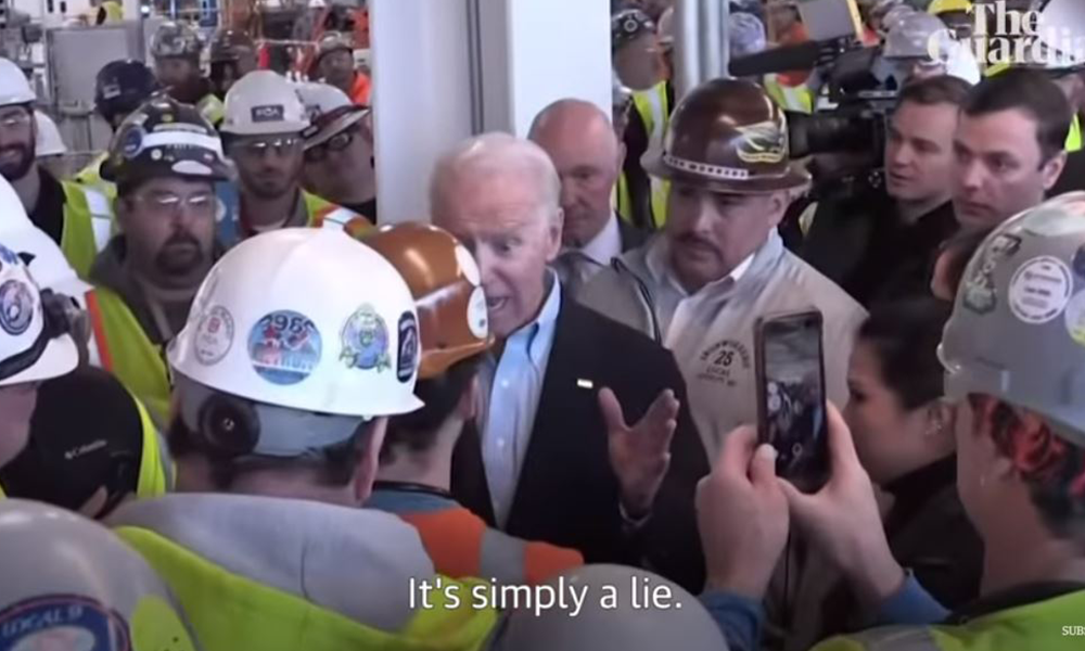 Biden Tells Michigan Construction Worker He’s 'Full of Sh*t' After Being Called Out on 2A