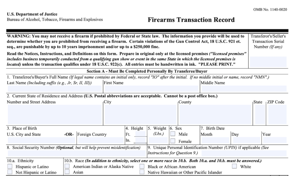 NSSF: ATF Announces Release of New Form 4473