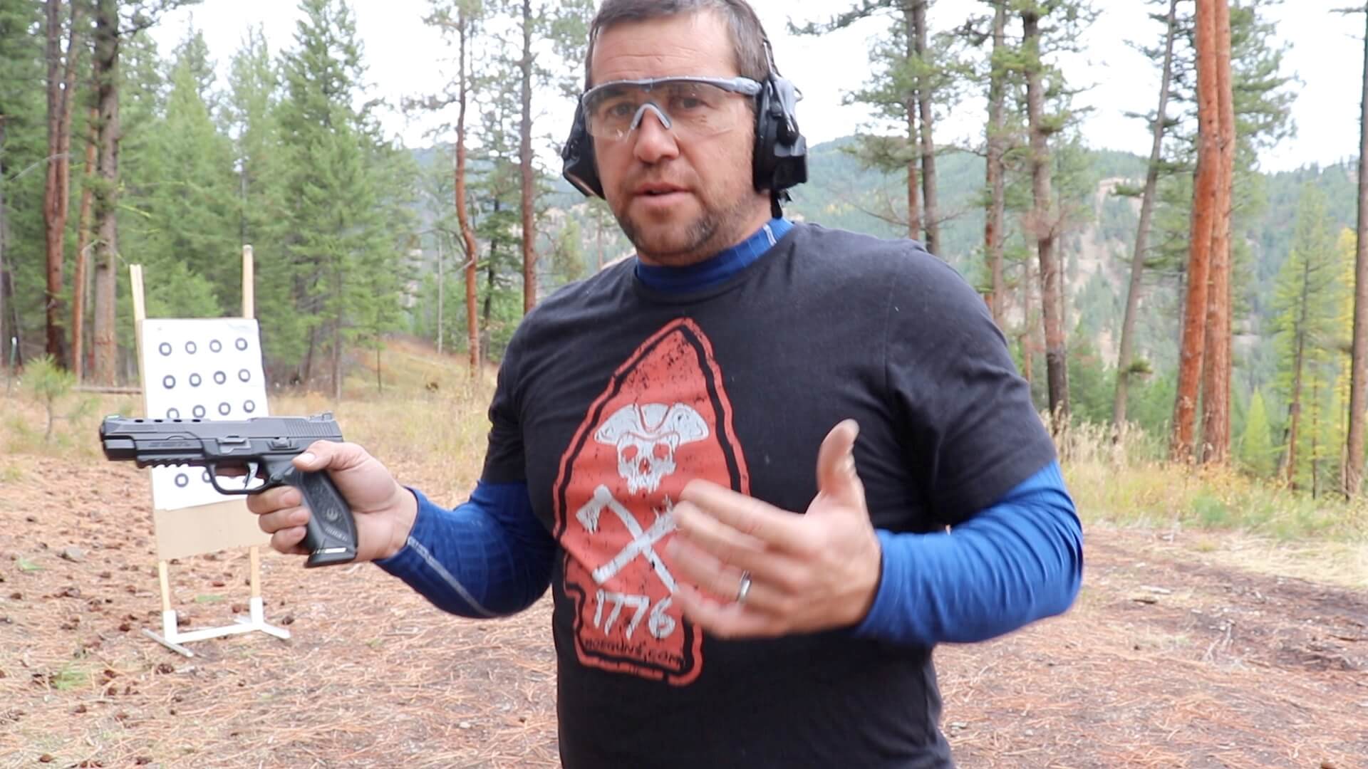 Ruger American Pistol Competition 9mm with slide lightening cuts