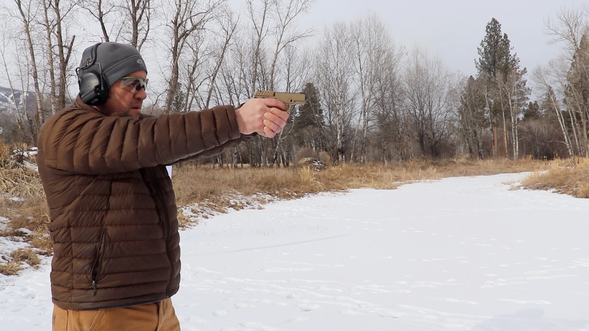 KelTec P17 .22 LR pistol in hand