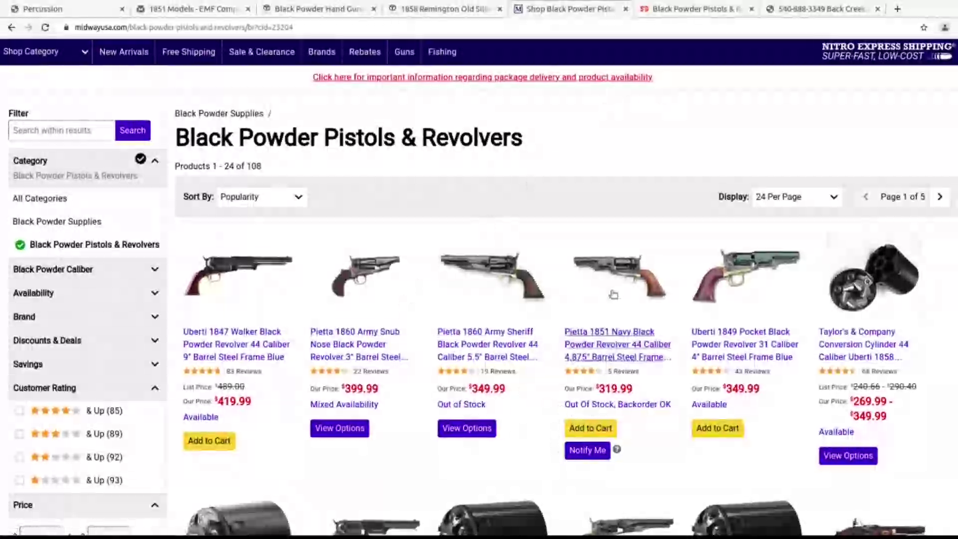 How, Where & Why to Buy Black Powder Revolvers/Pistols