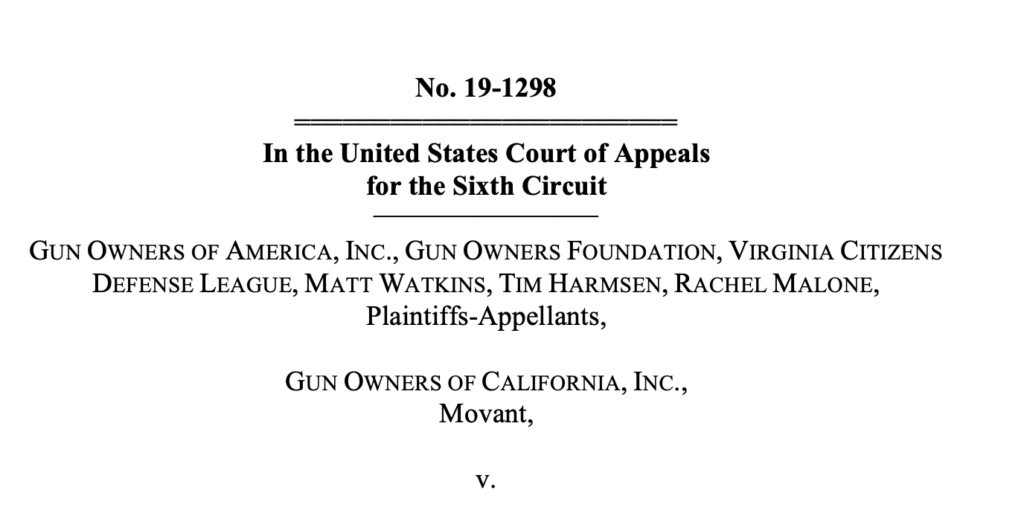 GOA, GOF Continue Bump Stock Battle before the Sixth Circuit Court of Appeals
