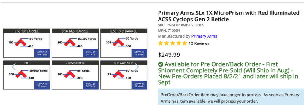 Primary Arms SLx MicroPrism