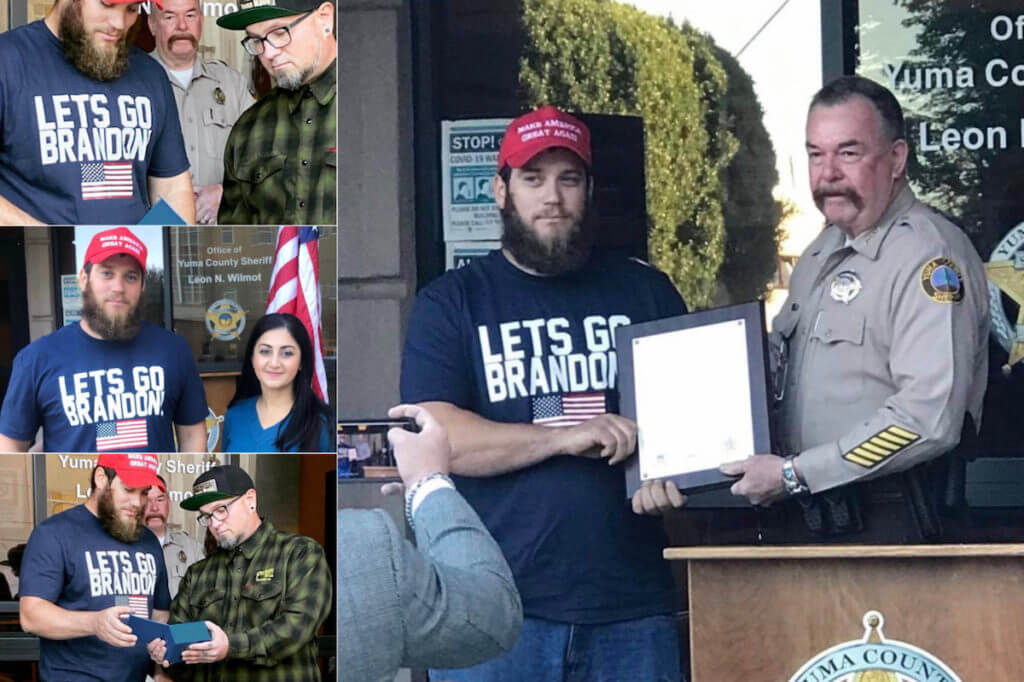 Marine Who Stopped Armed Robber Wears ‘Let’s Go Brandon’ Shirt to His ...
