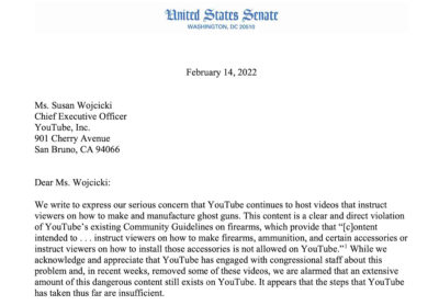 Lawmakers Pen Letter to YouTube Instructing It to Censor Gun-Related Content 