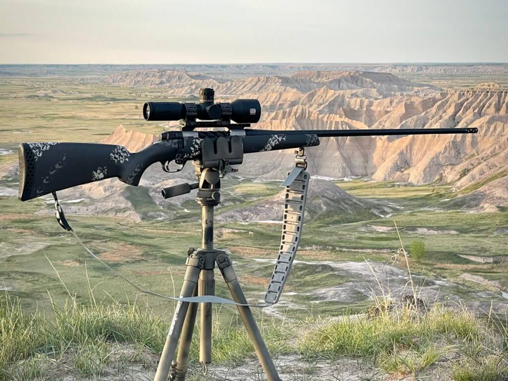 Weatherby Ultralight Mark V Backcountry 2.0 TI on tripod