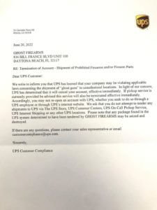 UPS Refuses to Ship Gun Parts and Targets Packages for Seizure, Destruction