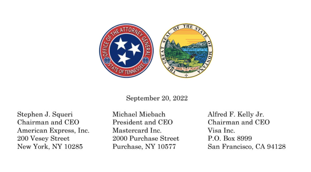 Tennessee, Montana Lead State Coalition Against Banks, Credit Card Companies Tracking and Monitoring Firearm Purchases