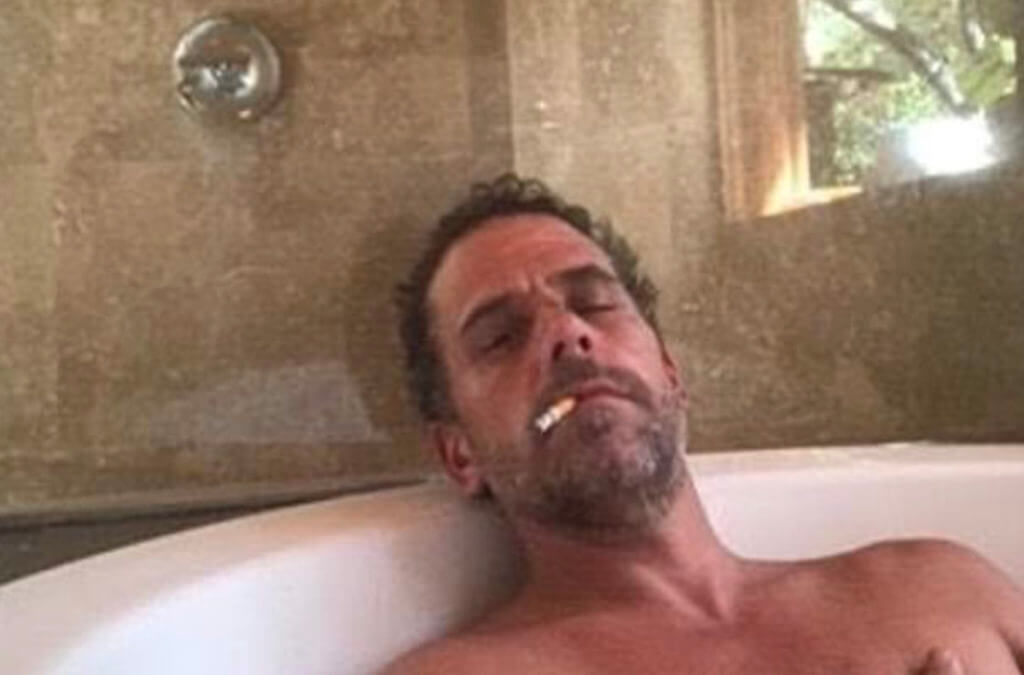 A strung out Hunter Biden in a bathtub.