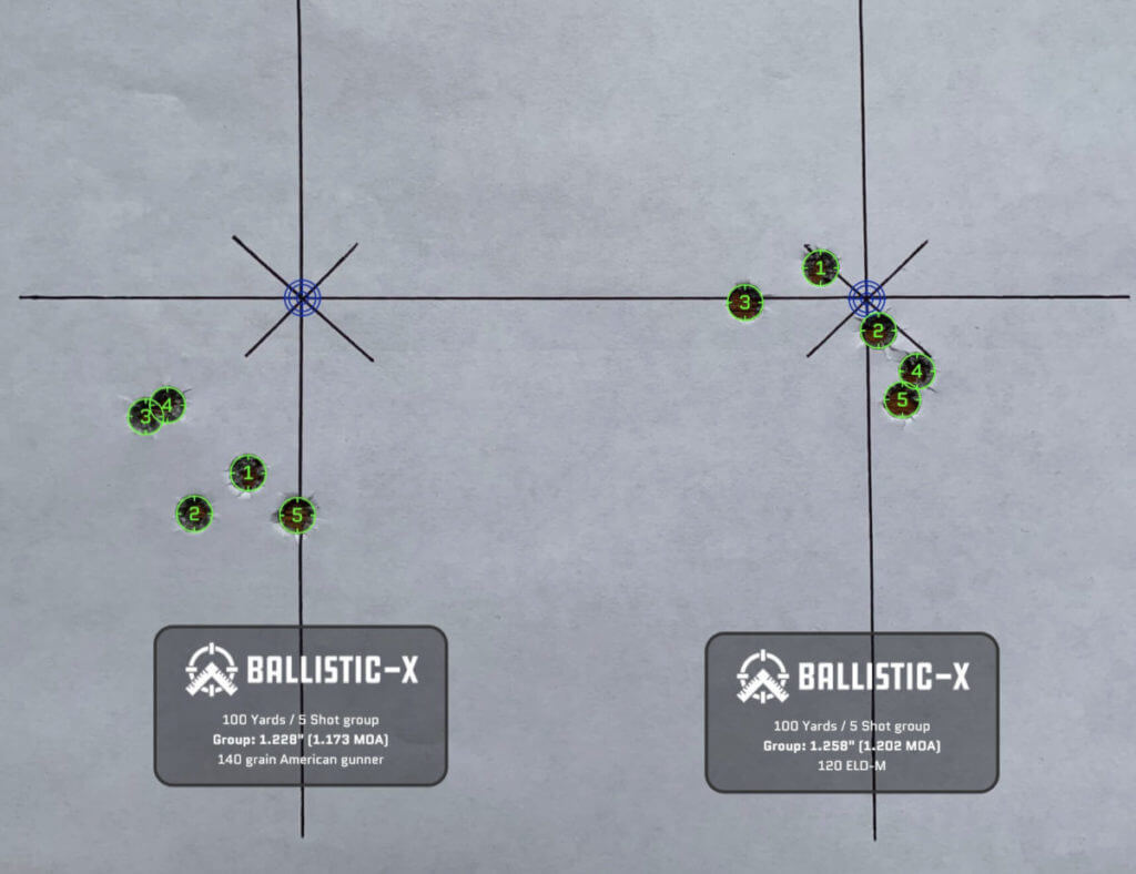 Bergara MgLite accuracy test using Hornady ELD-M and Hornady American Gunner ammunition.